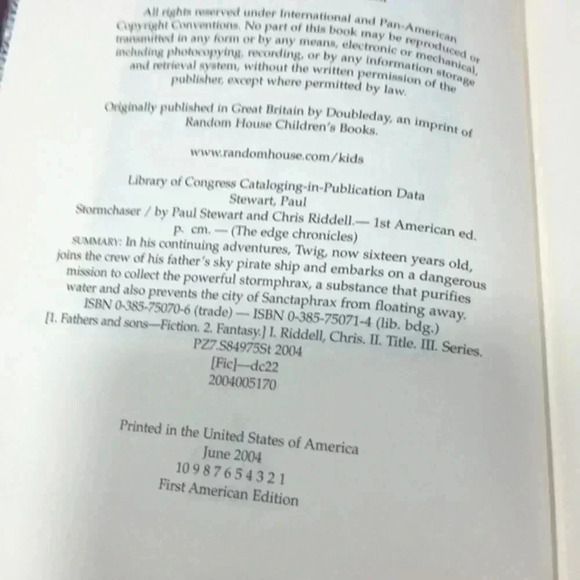 The edge chronicles Stormchaser book hard back - Picture 9 of 10